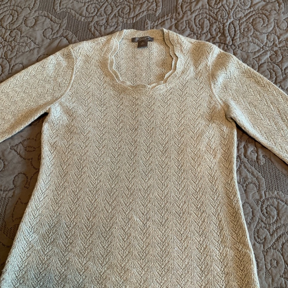 Ann Taylor Cashmere sweater silver/grey SP